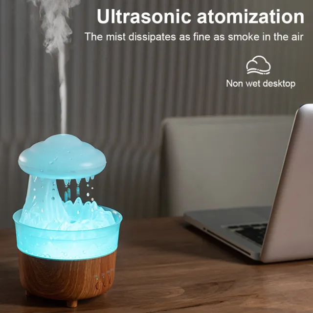 Rain Cloud Humidifier Essential Oil Diffuser for Sleeping Relaxing (white US) FR 2