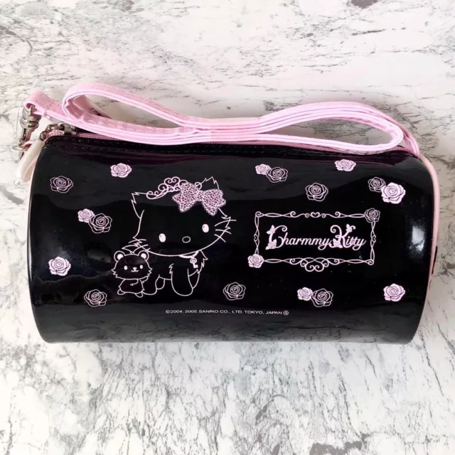 Charmmy Kitty 2005 Leopard Pouch Bag Black Pink Hello Kitty Rose Sanrio Japan FS