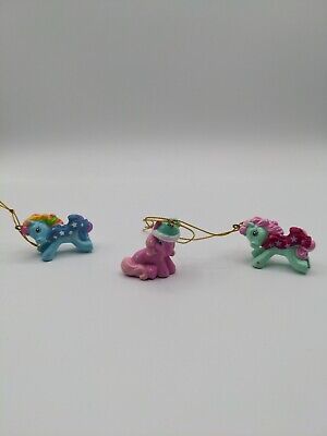 Three My Little Pony Christmas Holiday Ornaments 2004 Hasbro Collectible Horse