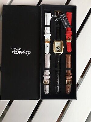 Disney Limited Edition Mickey Mouse Leather Watch Set 5 bands NEW IN BOX 1