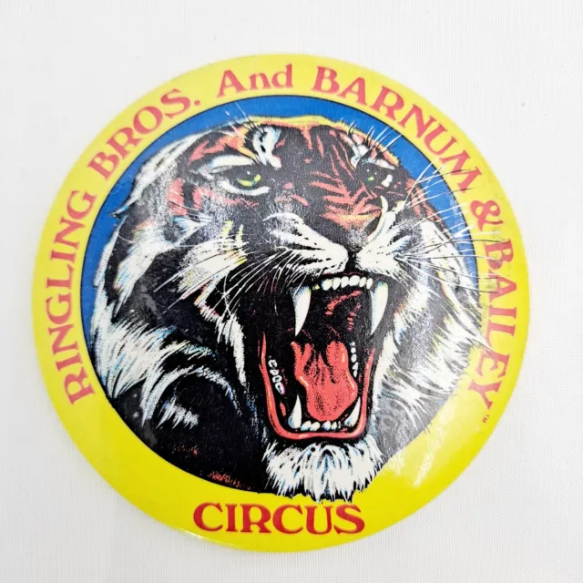 Vintage 1984 Ringling Bros. And Barnum & Bailey Circus Tiger Button Pin Badge