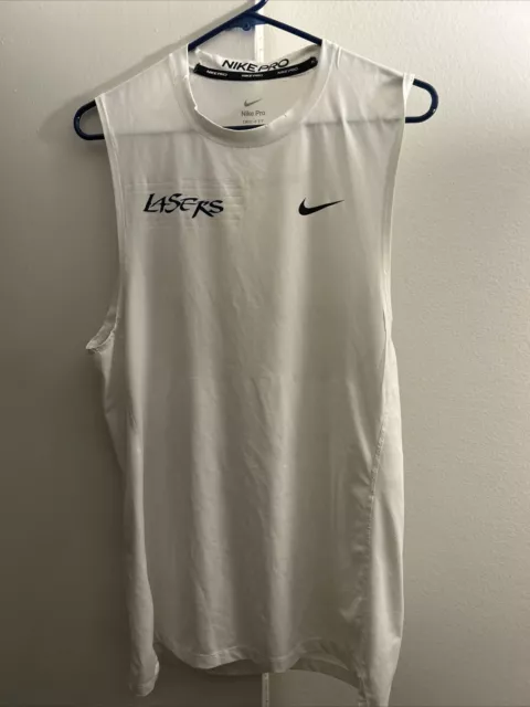 Nike Pro Compression Tank Top XL white NCAA basketball Authentics NBA promo Samp