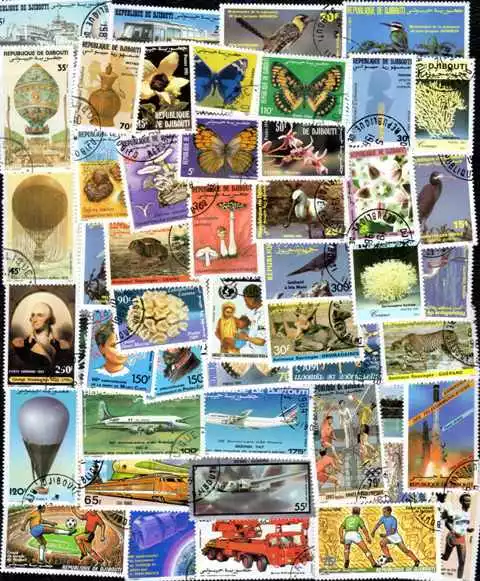 Djibouti 300 Stamps Different Obliterated
