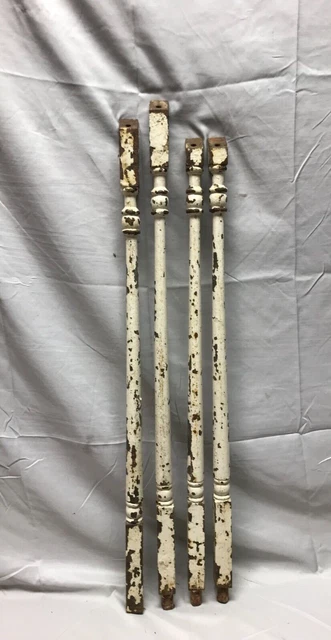 Antique Set 4 Turned Cast Iron Exterior Porch Garden Spindle Balusters 897-23B