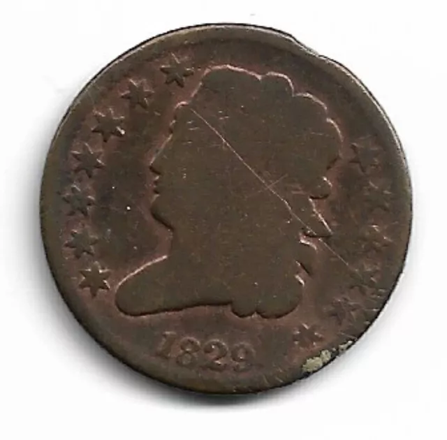 1829 Classic Head Half Cent : Good + Details