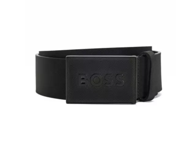 Hugo Boss Mens Icon Leather Belt Black 80-30 RRP £99 New small defect