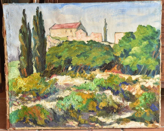 beau tableau  à l'impasto huile toile fauvisme provence