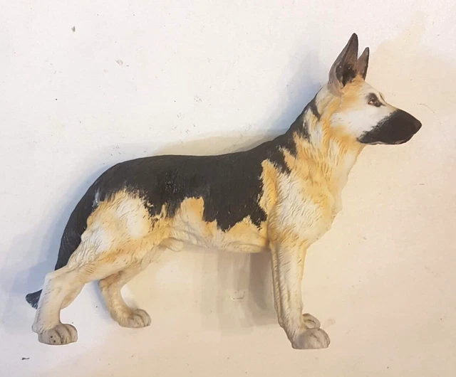 German Shepherd Dog 6.25" Andrea by Sadek Black & Tan Porcelain Figurine Japan