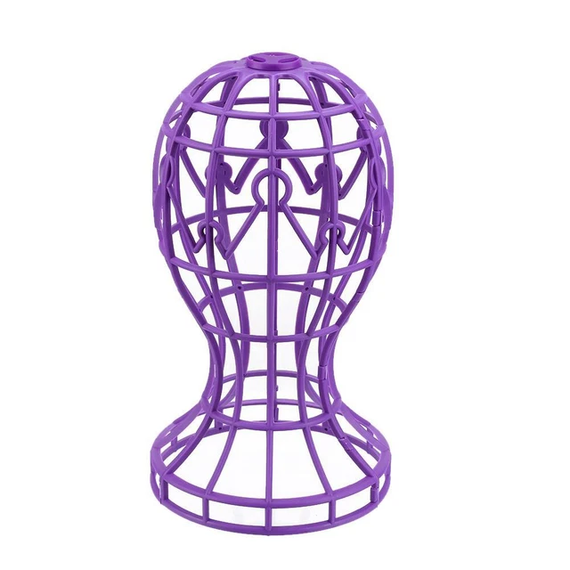 Peluca Soportes Sombrero Soporte Tapa Plástico Almacenamiento Pelucas Herramienta de Soporte (púrpura)