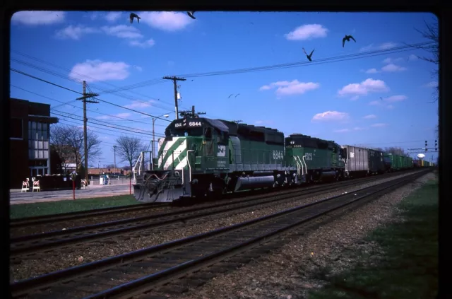 Railroad Slide - Burlington Northern #6844 Locomotive 1990 La Grange IL Train
