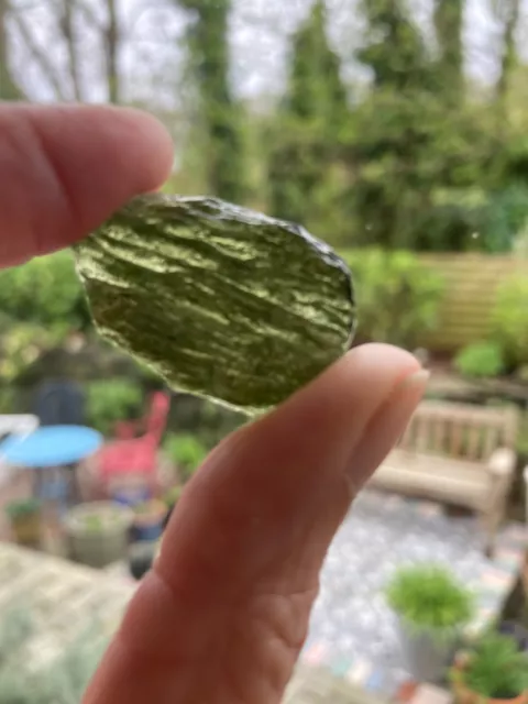 Loose Moldavite gemstone, oval shaped 30 mm x 18 mm, 28.9 carats in weight