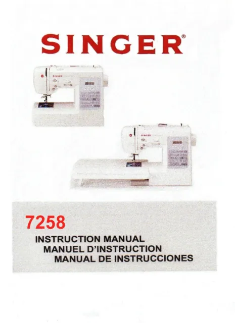 Deluxe-Edition Instruction Manual, on CD, for Singer 7258 Sewing Machines