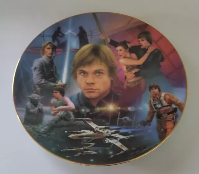 1996 Collector Plate Hamilton Collection Star Wars Luke Skywalker Leia Yoda 654A