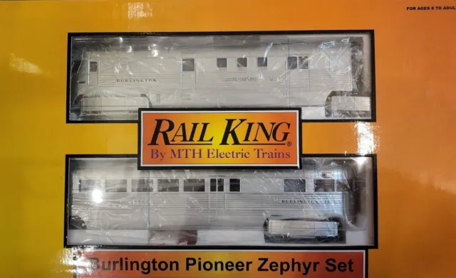 MTH Rail King O Scale Burlington Pioneer Zephyr Set #9900 No.30-2186-0