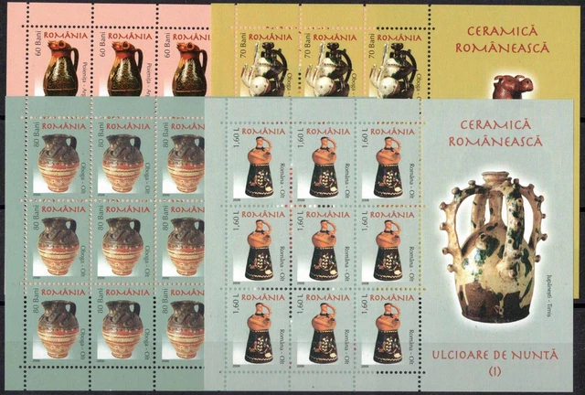 2006 Rumänien, Klb. Serie Keramik, postfrisch/MNH, MiNr. 6051/54, ME 27,-