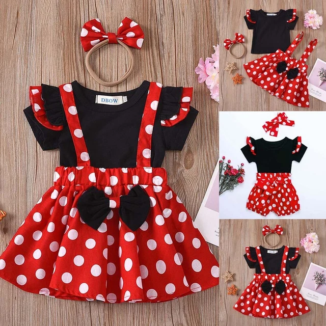 Newborn Infant Baby Girl Polka Dot Romper Jumpsuit Tops Pants Headband Outfits