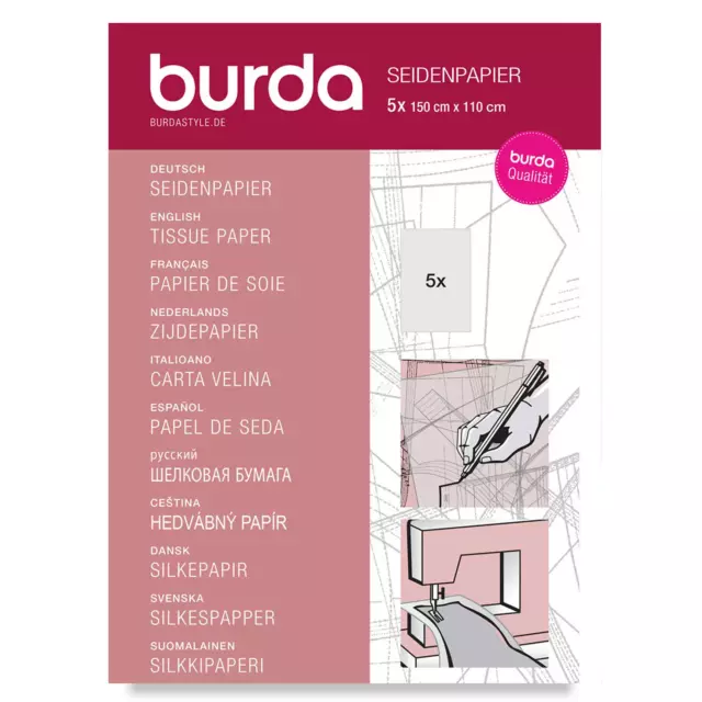 Burda BTPT - Tracing Paper Tissue Sewing, Patterns,Embroidery, Craft 5 Sheets