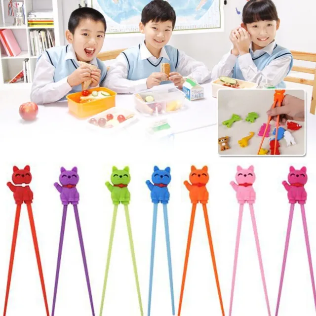 Caimao Cute Cat Training Chopsticks Kids Helper Flatware Practice chopsticks