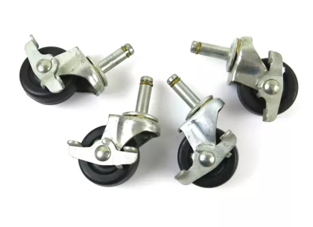 Bassick 2" Locking Swivel Caster Set of 4 w/ 7/16" Stem Mount (New Old Stock)