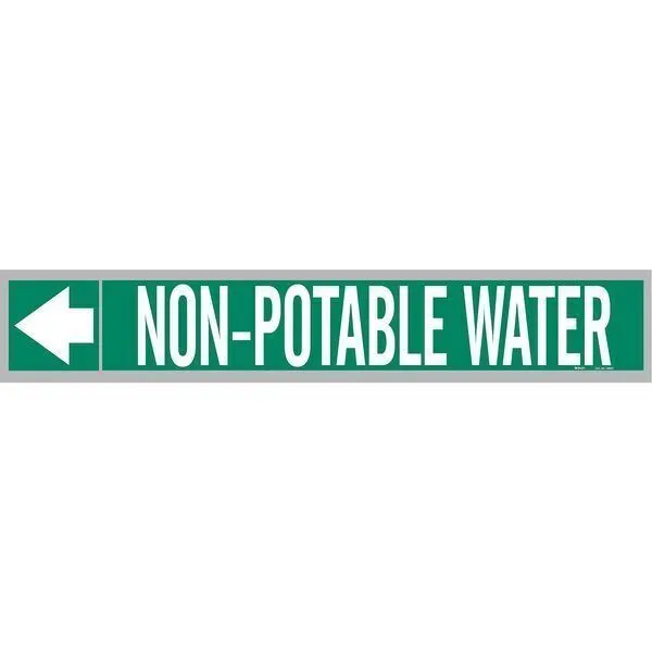 BRADY Pipe Marker, Non-Potable Water, Wht Leg. 109527