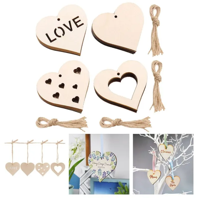Etichetta cuore in legno da appendere regalo decorazione San Valentino (10 pz pe