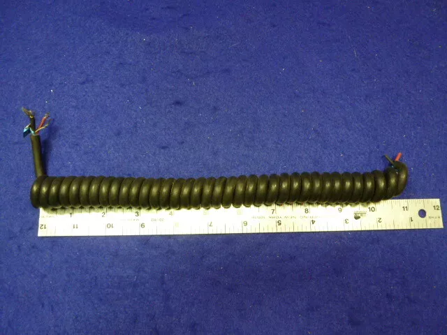 Used Rubber Retractile Coiled 4 Conductor CB Ham Radio Microphone Flexable Cable