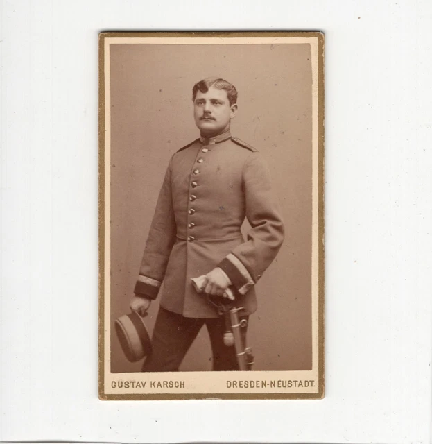 CDV Foto Soldat - Dresden um 1890