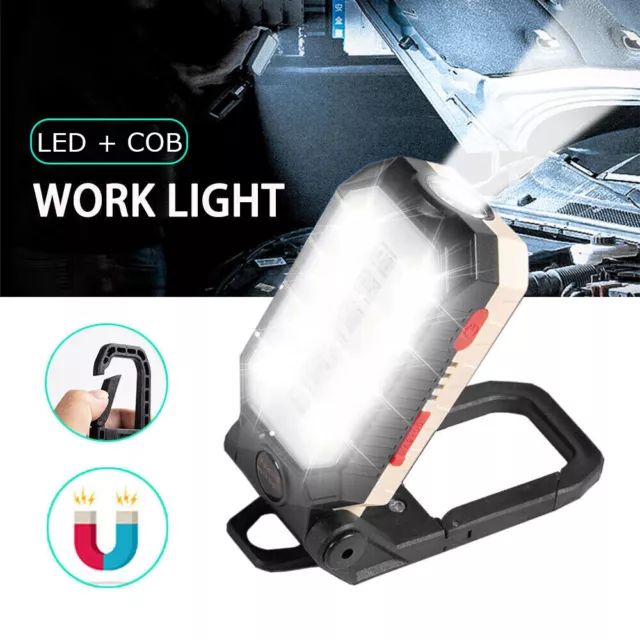 Large LED Work Light COB Inspection Lamp Magnetic Torch USB Rechargeable Car