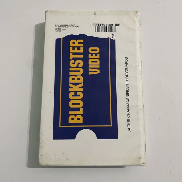 BLOCKBUSTER VIDEO CASE Ex Rental VHS Magnificent Bodyguards 1987 Jackie ...