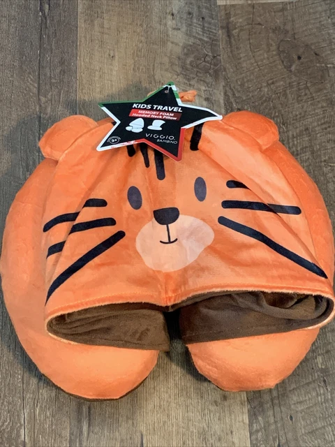 TIGER kids travel memory foam hooded neck pillow