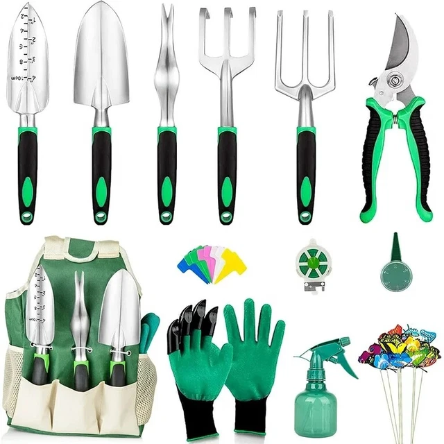 Fitfirst 30Pcs Garden Tools, Ergonomic Handle Tools, Heavy Duty Aviation Aluminu