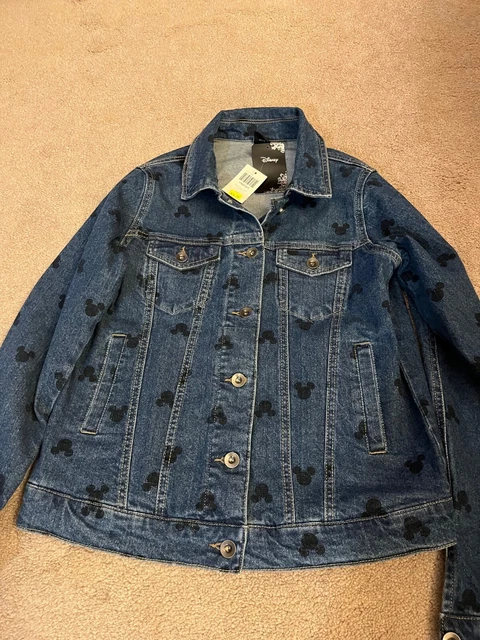 Disney Denim Trucker Jacket - Mickey Mouse Imprint - Size XS new w/tags