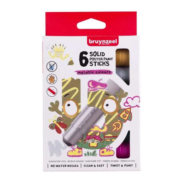 Bruynzeel Poster Paint Sticks 6-Piece Set, Metallic