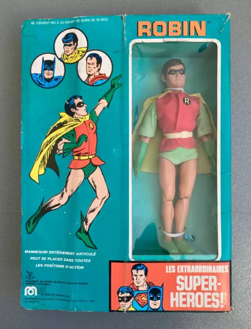 12" inch Robin Mego Pin Pin Toys 1978 original box vintage France MIB no Batman