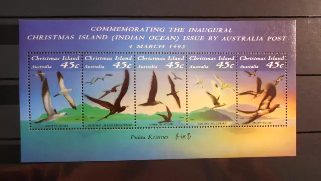 Christmas Island 1993 Seabirds Of Christmas Island Mini Sheet Set Of 5 Mnh