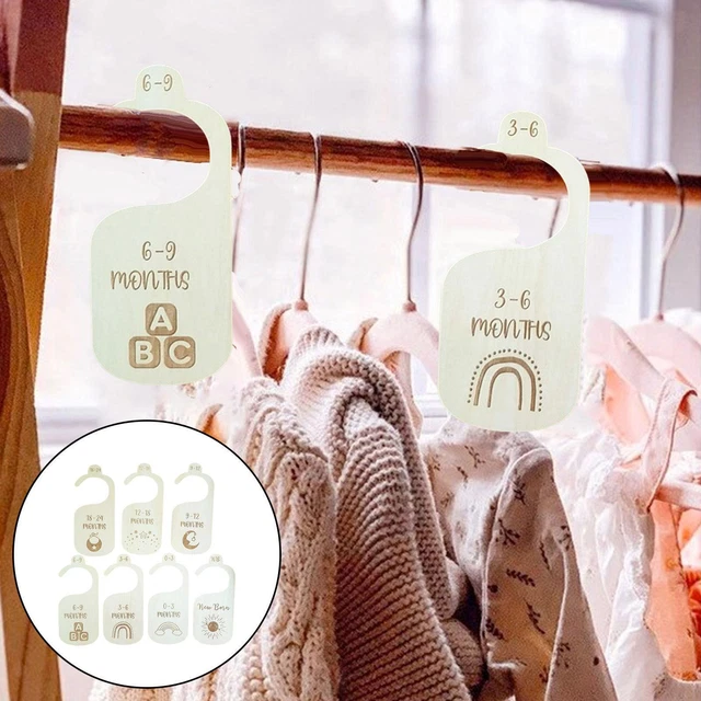 7 Pieces Wooden Newborn Wardrobe Dividers Baby Clothes Separator for Wardrobe
