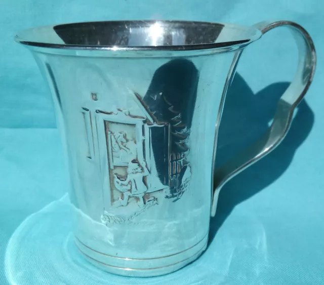 1930s SILVER CUP SHOWING LITTLE RED RIDING HOOD DANISH DESIGNER GEORG NILSSON