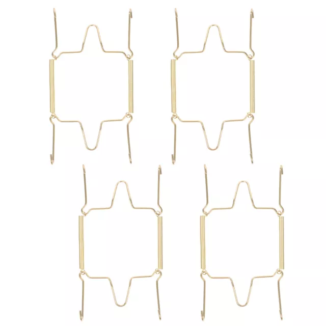 4pcs Spring Wall Plate Hangers Metal Hanger with Golden Coating Decor