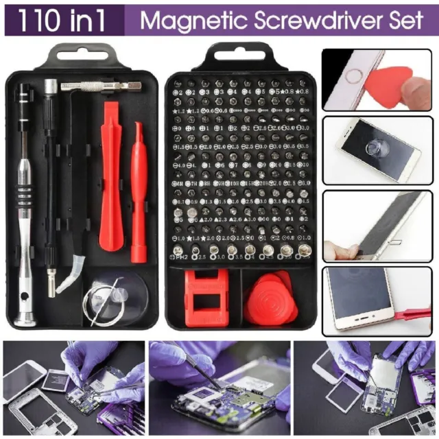 110 IN 1 Precision Screwdriver Set Phone Computer PC Watch Repair Tools Kits AU