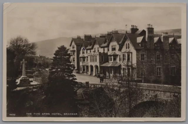 Fife Arms Hotel Braemar Real Photo Aberdeenshire Scotland Postmark 1954 Postcard