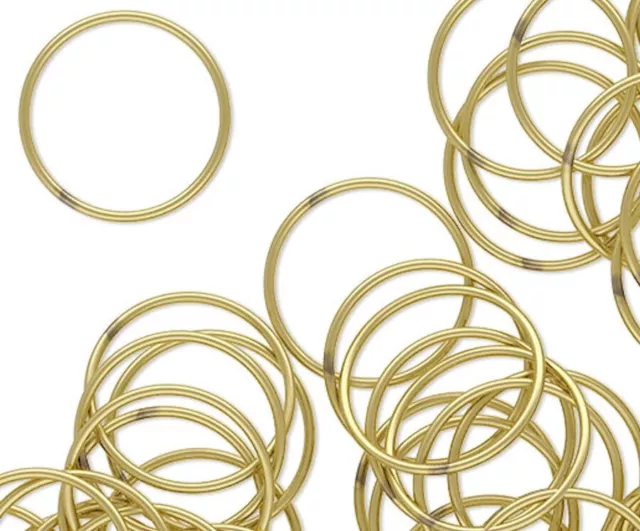 Jump Ring, 100 Gold Brass 18mm Round 20 Gauge Soldered Closed with 16.4mm ID