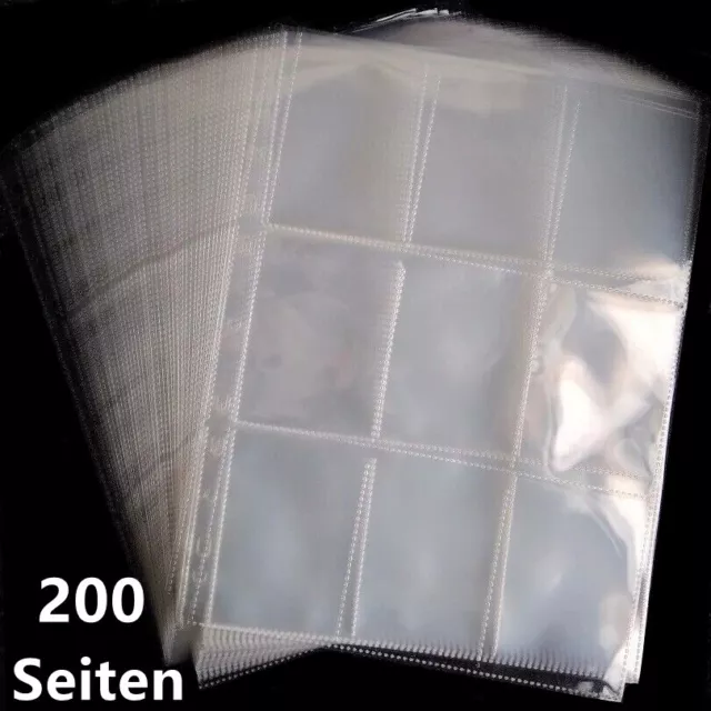 200 Seite Sammelhüllen Prospekthüllen A4 Cards Hülle Hüllen Sammelkarten 9Pocket