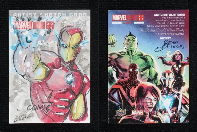 2017 Upper Deck Marvel Annual Sketch Iron Man 1/1 Cesar Flores Auto 3