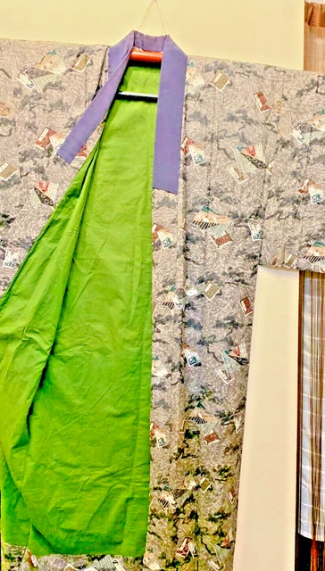 Vintage Japanese Juban kimono - for Mens Juban Kimono Robe/tenugui/2items 3