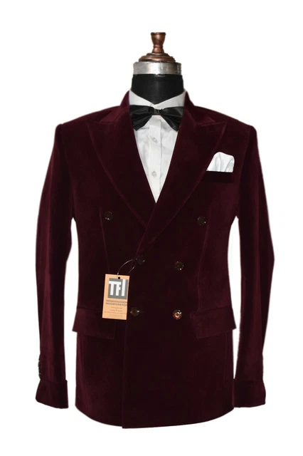 Speciale Regalo per Lui Burgundy Fumare Giacche Designer Cena Indossare Cappotti