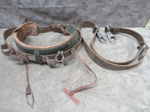Vintage Linesman Klein 5266N Pole Tree Climbing Belt 5295 Strap Safety 42-50