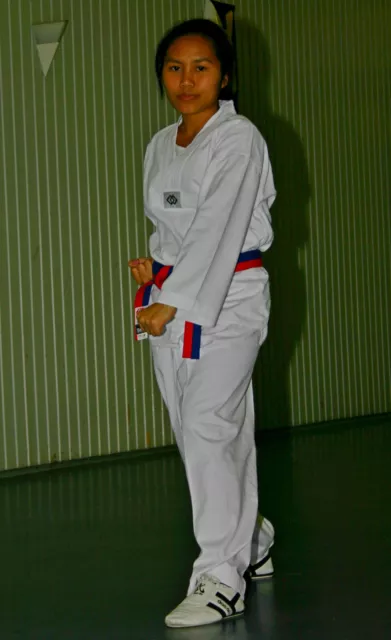 🟢 TaekwondoAnzug 100% Baumwolle Gr. 110-200cm TKD Dobok Koreanischer Schnitt🟢
