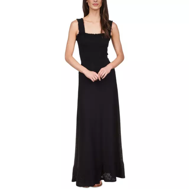 MICHAEL Michael Kors Womens Black Eyelet Smocked Long Maxi Dress M BHFO 5705