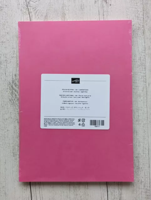 Stampin' Up! A4 Polished Pink Cardstock Pack - Brand New - 24 sheets