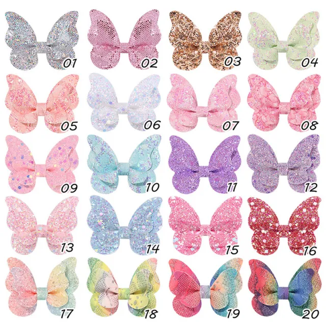 Girls Sequin Color Matching Butterfly Princess Hairpins Headwear Kids Hair Clips